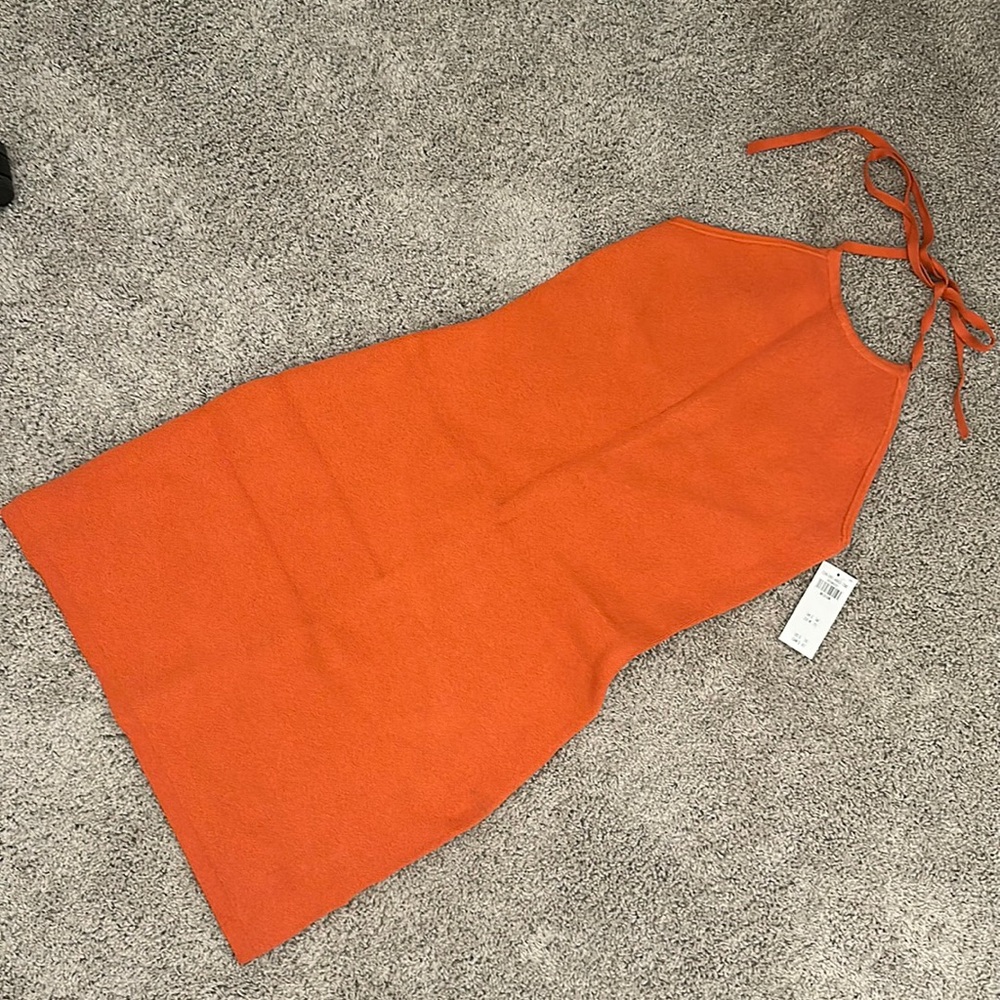 Abercrombie & Finch Orange Knit Halter Dress